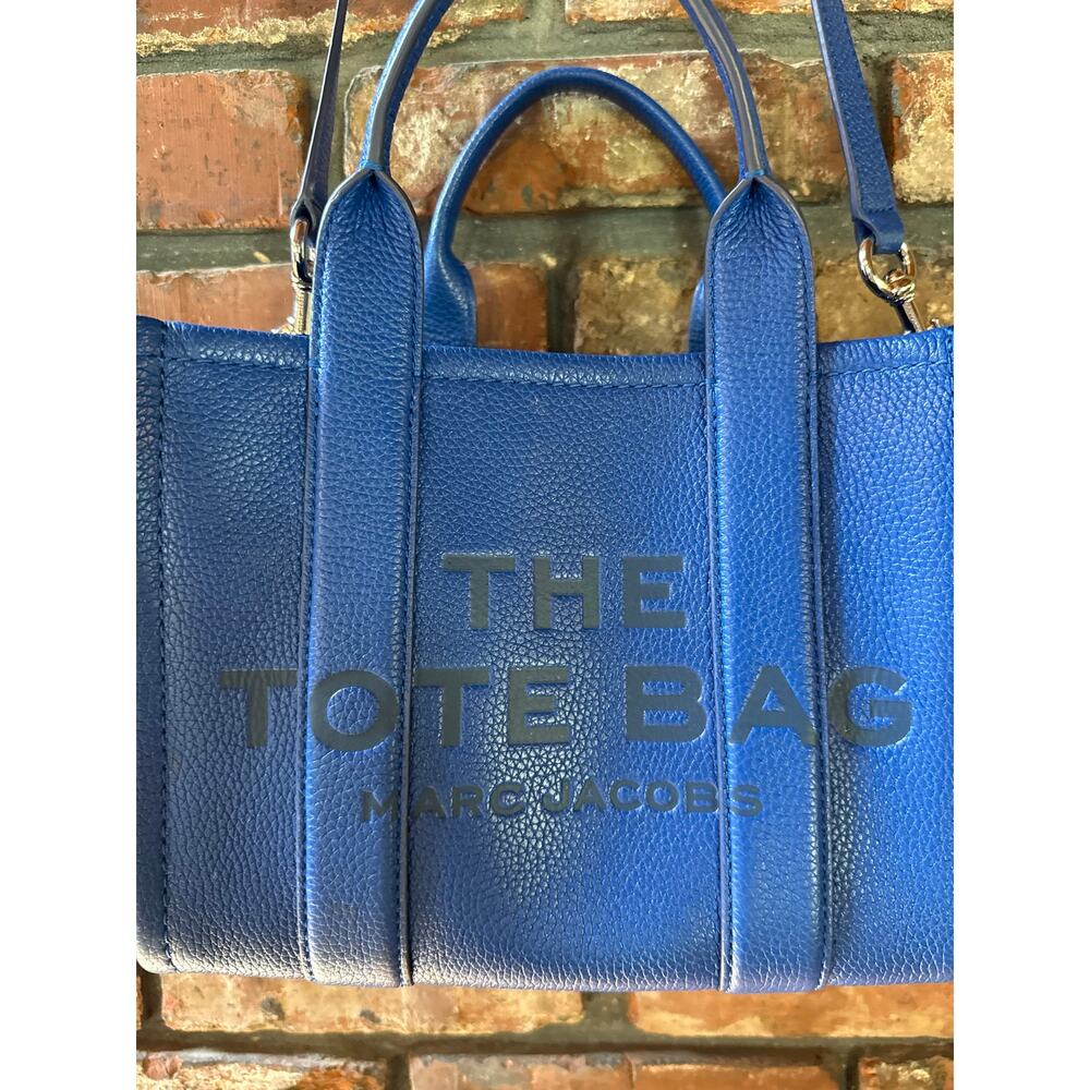 Marc Jacobs The Leather Small Tote Bag - Cobalt/Blue Sea - Picture 2 of 13